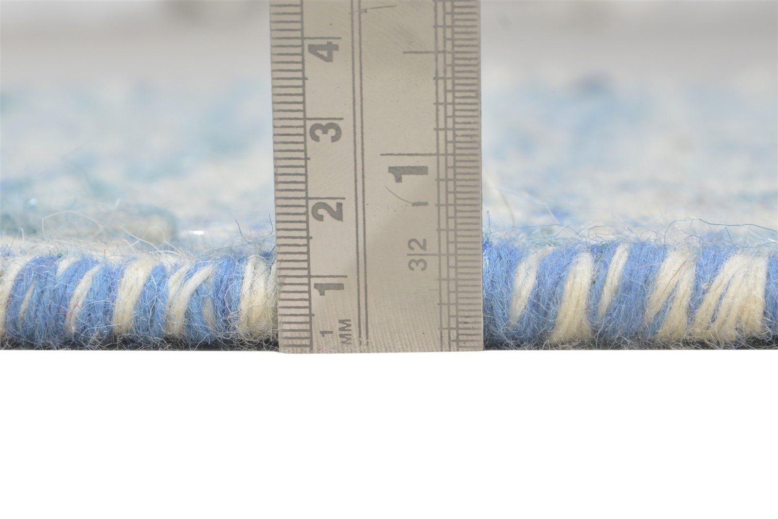 Dhurrie Blue Wool Rug 2' X 3' Modern Scandinavian Nordic Small Carpet 7865012650133