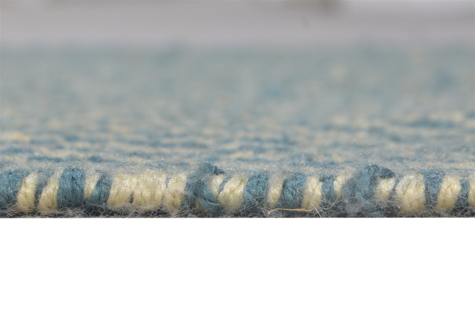 Dhurrie Blue Wool Rug 3' X 5' Modern Scandinavian Nordic Small Carpet 7864671273109