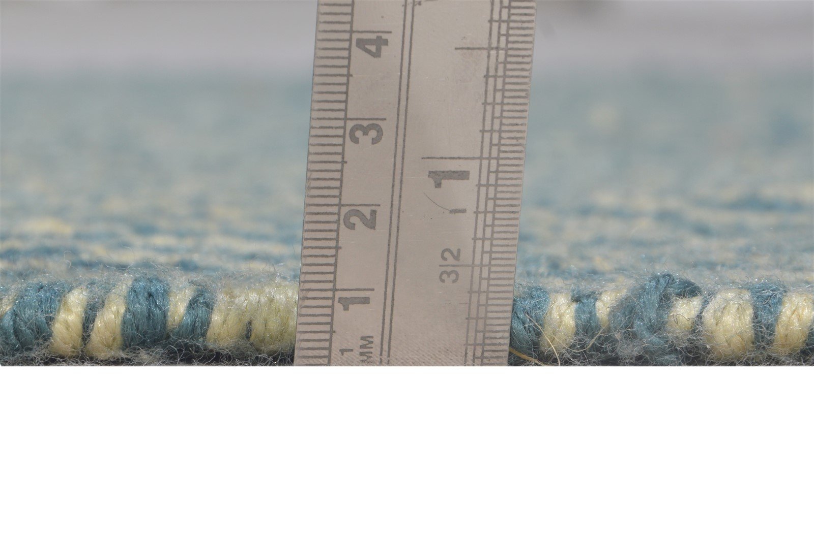 Dhurrie Blue Wool Rug 3' X 5' Modern Scandinavian Nordic Small Carpet 7864671273109