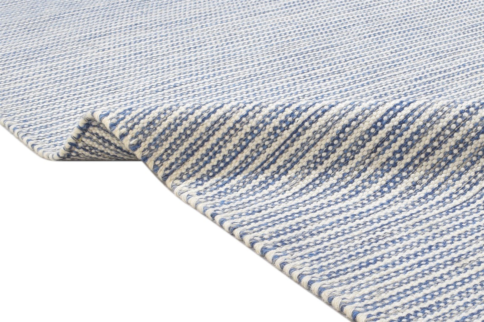 Dhurrie Blue Wool Rug 5' X 8' Modern Scandinavian Stars Room Size Carpet 7864151048341