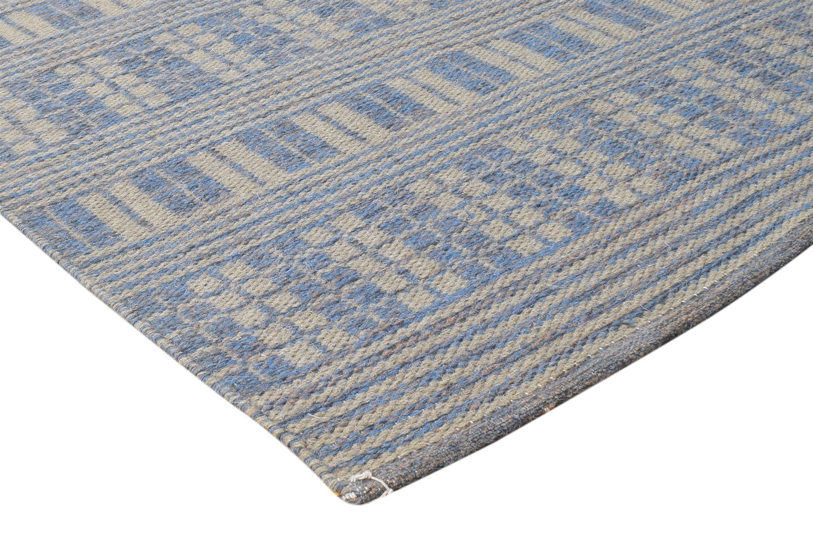 Dhurrie Brown Wool Rug 3' X 5' Modern Scandinavian Geometric Small Carpet 7864669995157