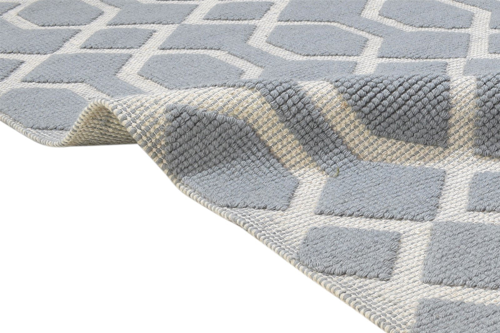 Dhurrie Dark Grey Wool Rug 5' X 7' Modern Moroccan Trellis Room Size Carpet 7864455659669