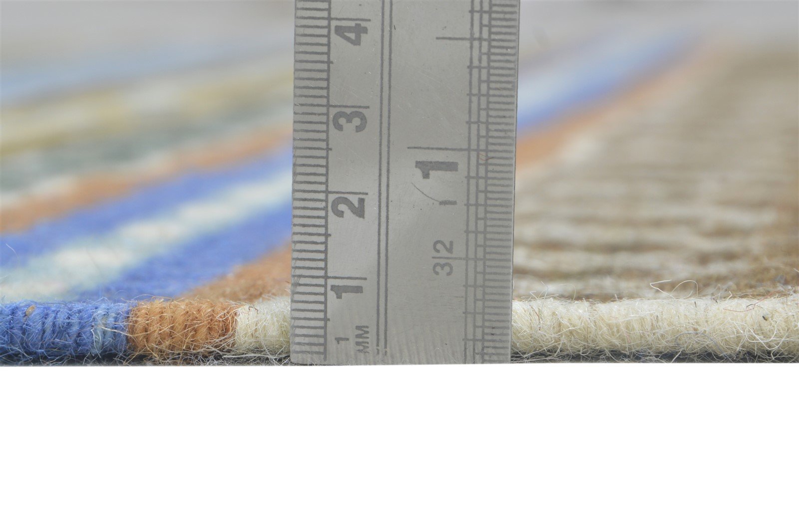Dhurrie Green Wool Rug 5' X 8' Modern Bohemian Striped Room Size Carpet 7865046335637