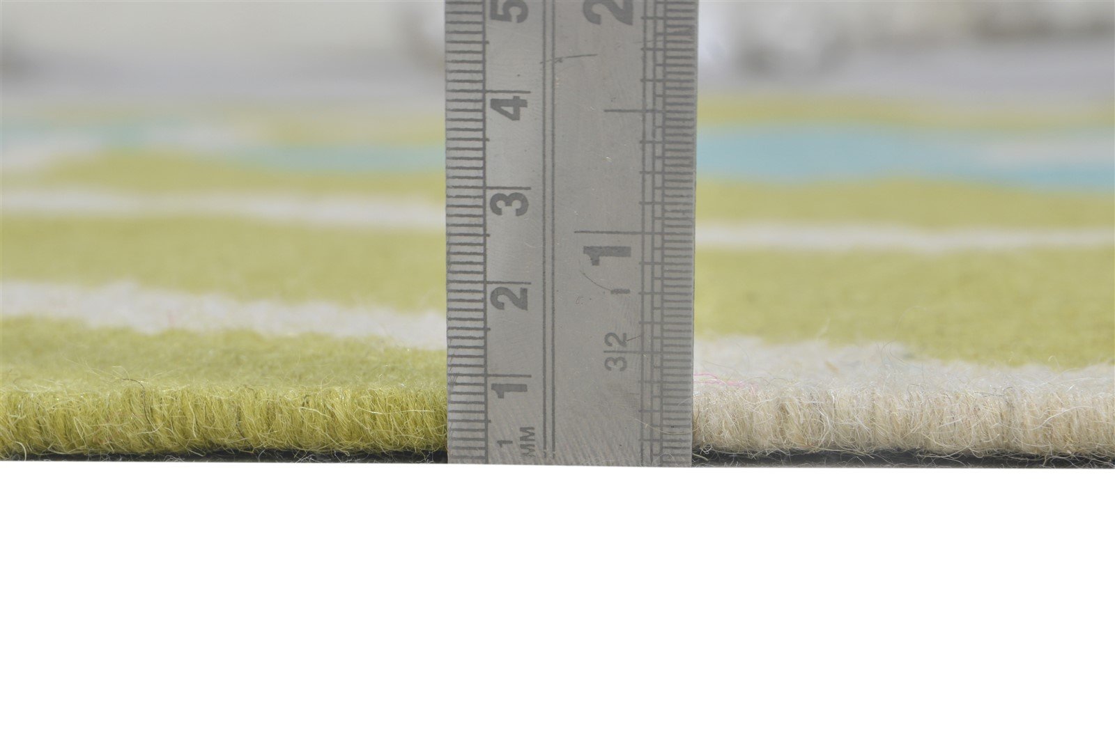 Dhurrie Green Wool Rug 5' X 8' Modern Scandinavian Abstract Room Size Carpet 7865021890709
