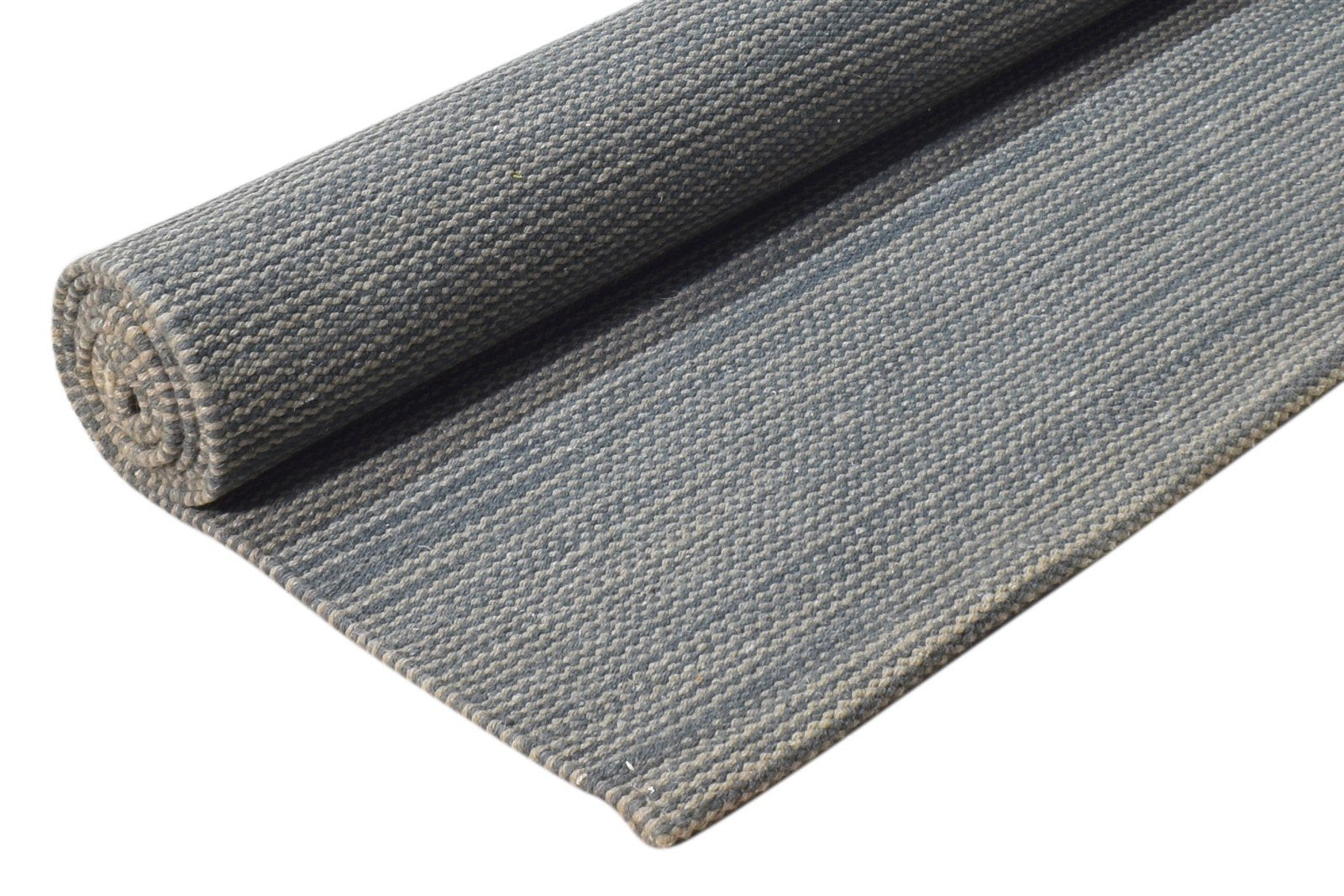 Dhurrie Grey Wool Rug 3' X 5' Modern Scandinavian Solid Small Carpet 7865168560277