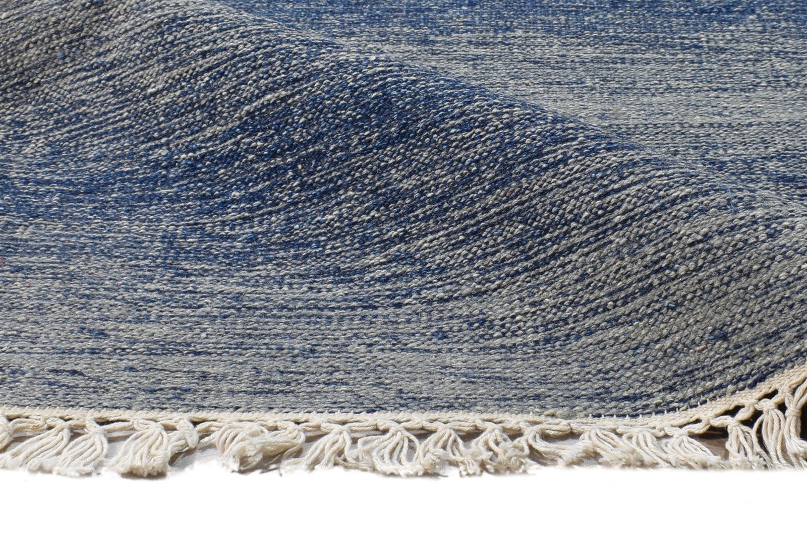 Dhurrie Grey Wool Rug 3' X 5' Modern Scandinavian Striped Room Size Carpet 7865169510549