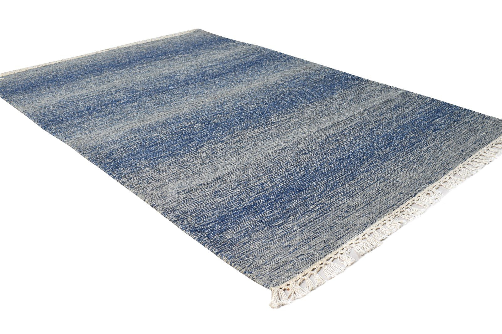 Dhurrie Grey Wool Rug 3' X 5' Modern Scandinavian Striped Room Size Carpet 7865169510549