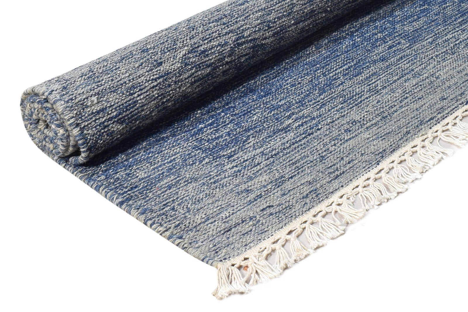 Dhurrie Grey Wool Rug 3' X 5' Modern Scandinavian Striped Room Size Carpet 7865169510549