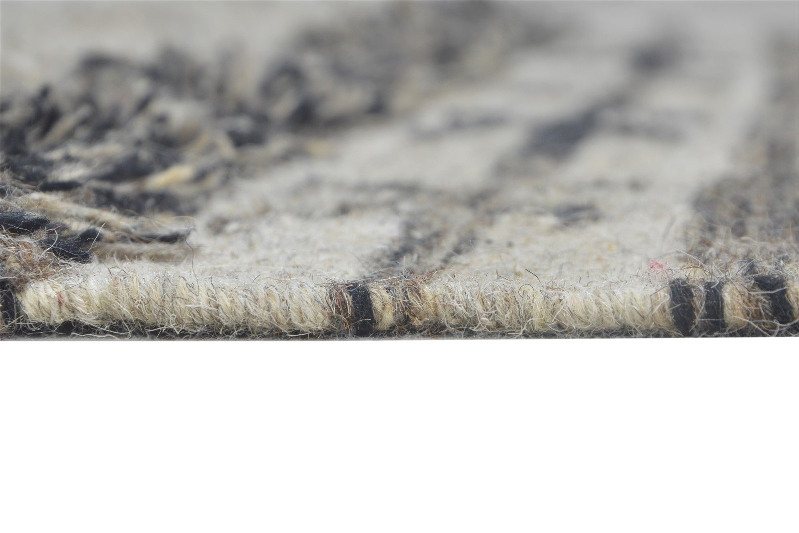 Dhurrie Grey Wool Rug 4' X 5' Southwestern American Tribal Room Size Carpet 7865004163221