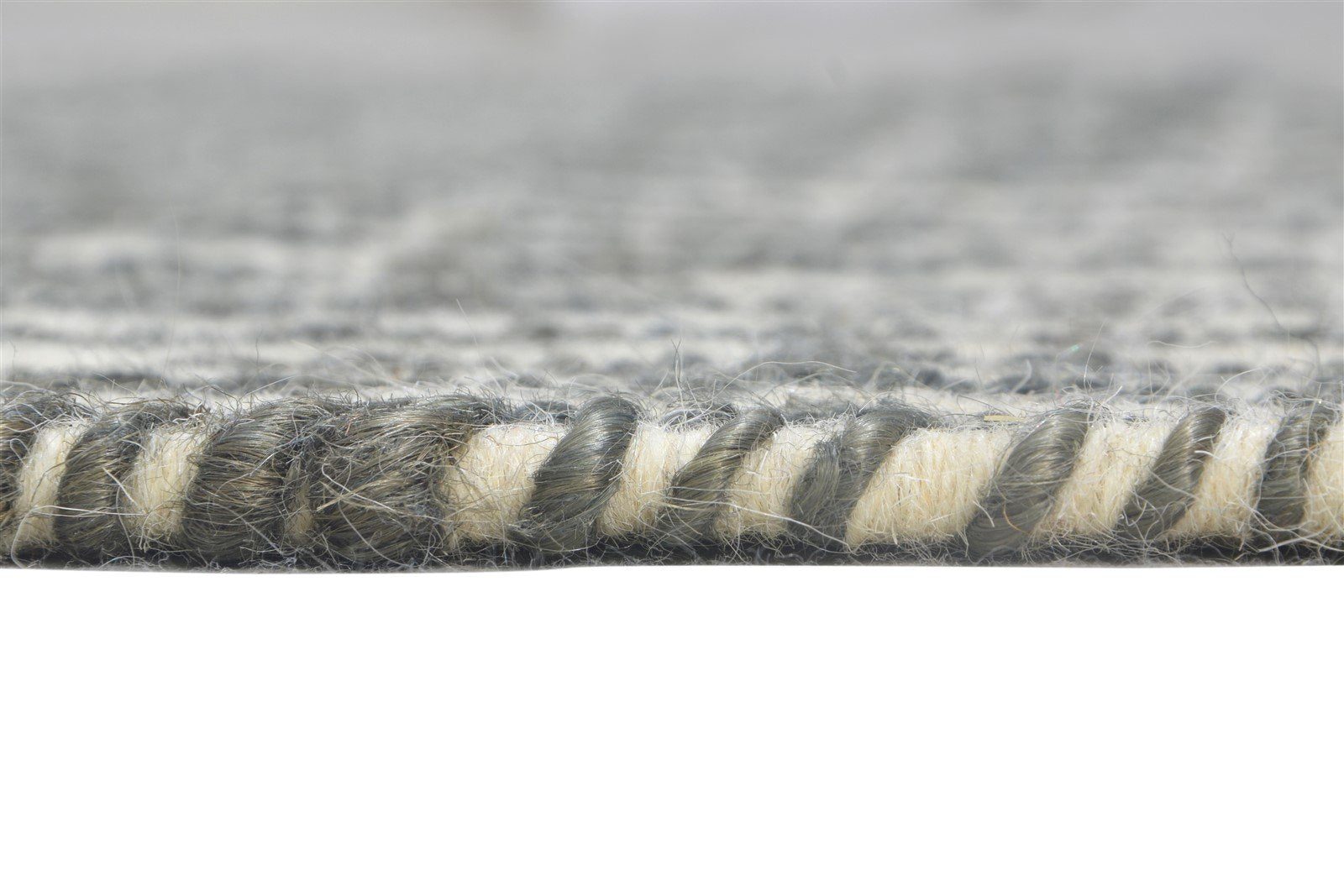 Dhurrie Grey Wool Rug 4' X 6' Modern French Abstract Room Size Carpet 7864990728341