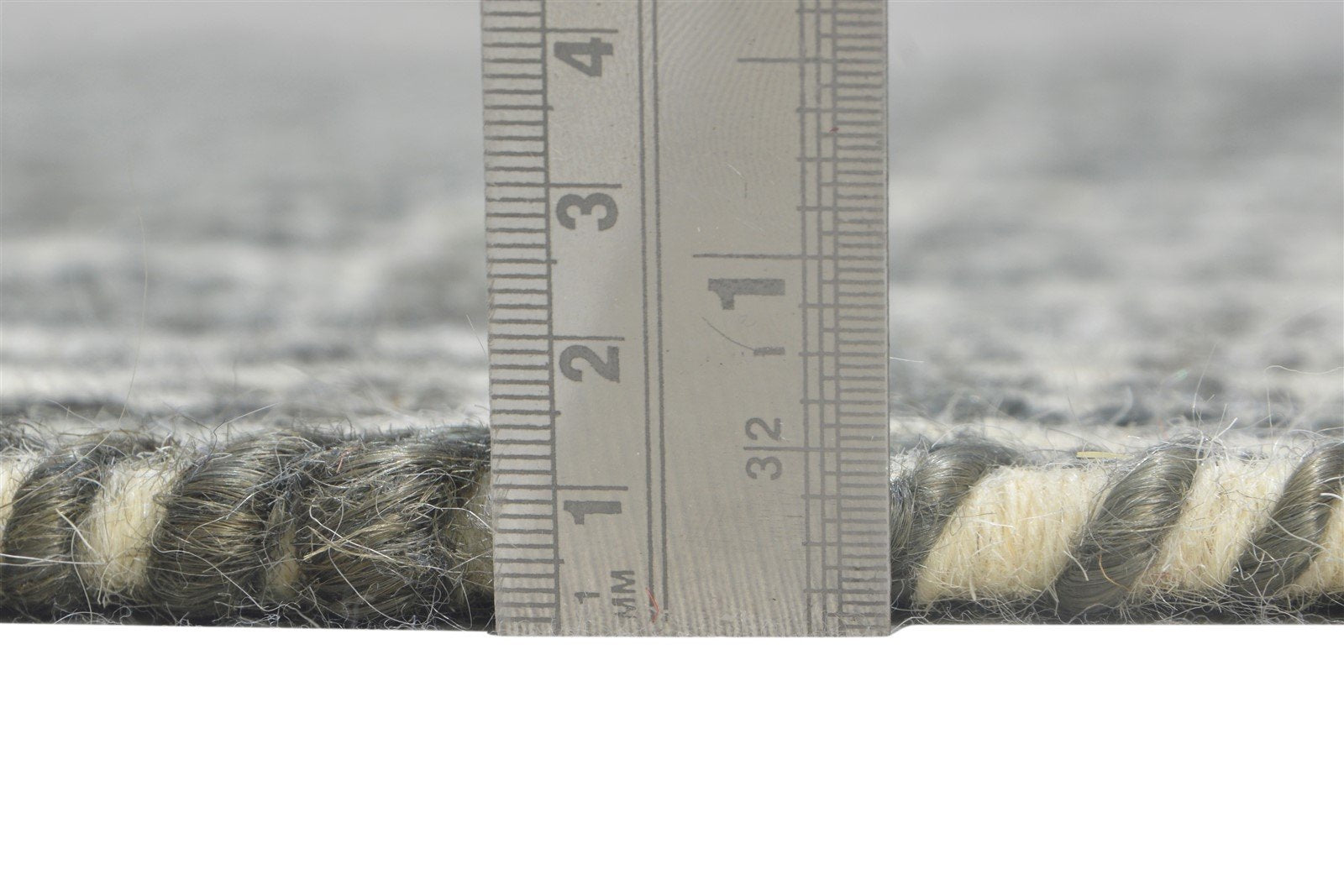 Dhurrie Grey Wool Rug 4' X 6' Modern French Abstract Room Size Carpet 7864990728341