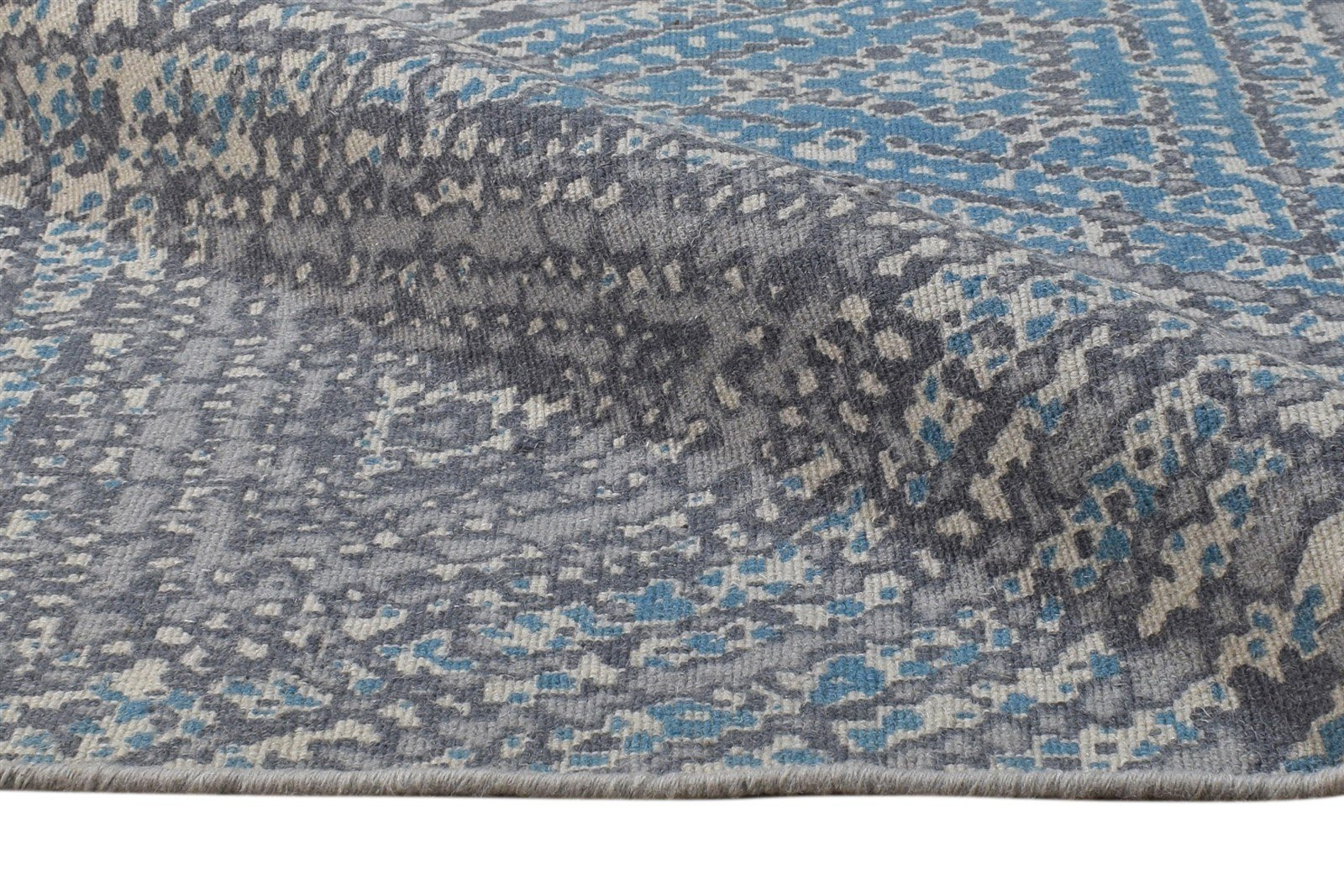 Dhurrie Grey Wool Rug 5' X 8' Modern American Geometric Room Size Carpet 7865169936533