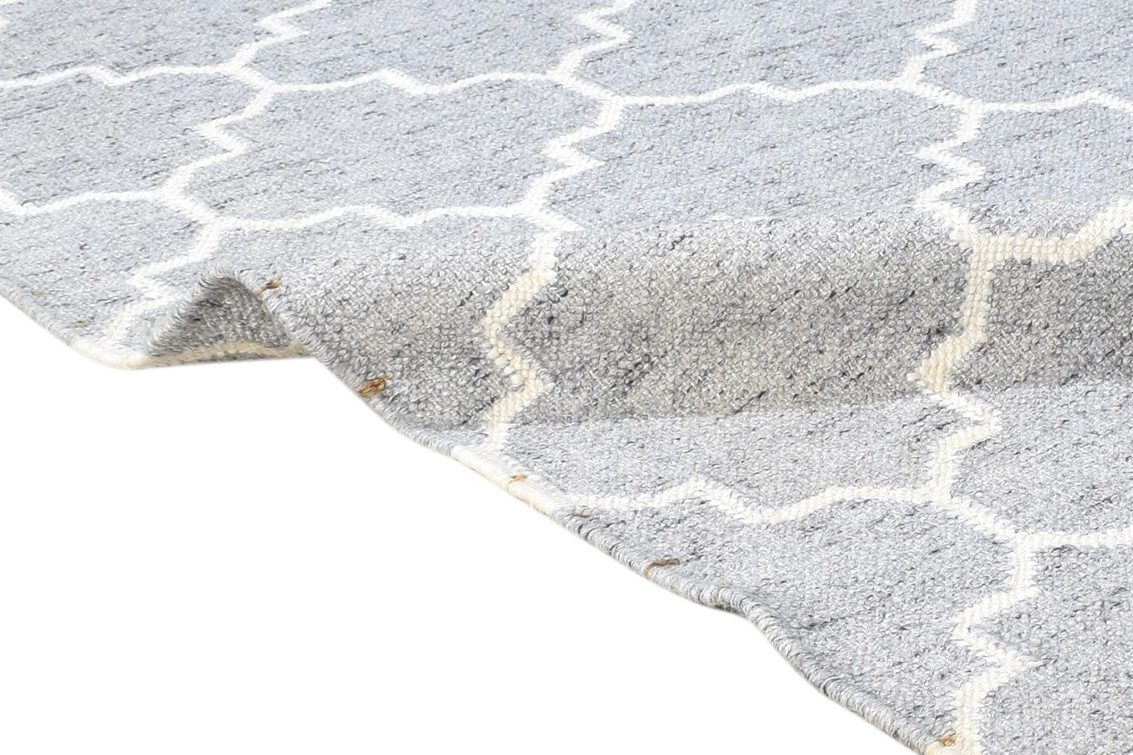 Dhurrie Grey Wool Rug 5' X 8' Modern Moroccan Trellis Room Size Carpet 7864794546325