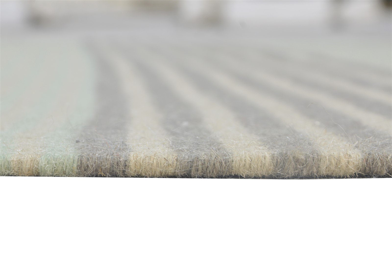 Dhurrie Grey Wool Rug 5' X 8' Modern Scandinavian Striped Room Size Carpet 7864164286613