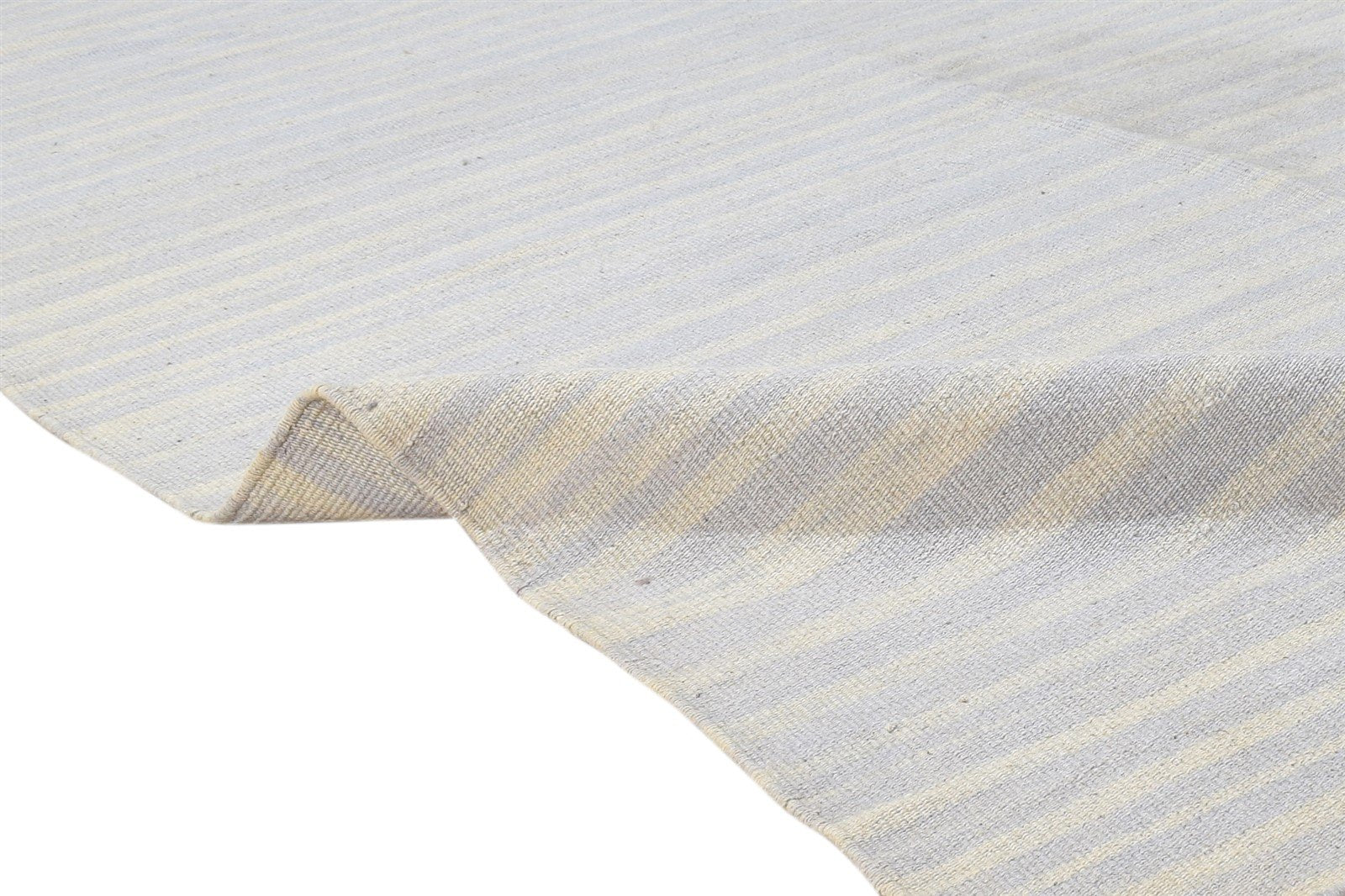 Dhurrie Grey Wool Rug 5' X 8' Modern Scandinavian Striped Room Size Carpet 7865143132309
