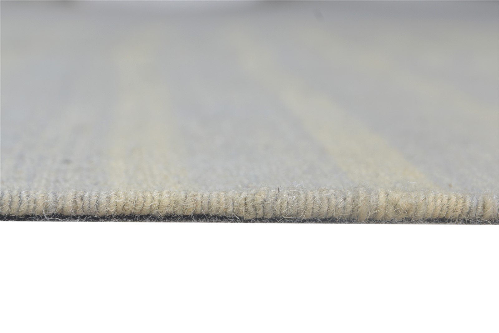 Dhurrie Grey Wool Rug 5' X 8' Modern Scandinavian Striped Room Size Carpet 7865143132309