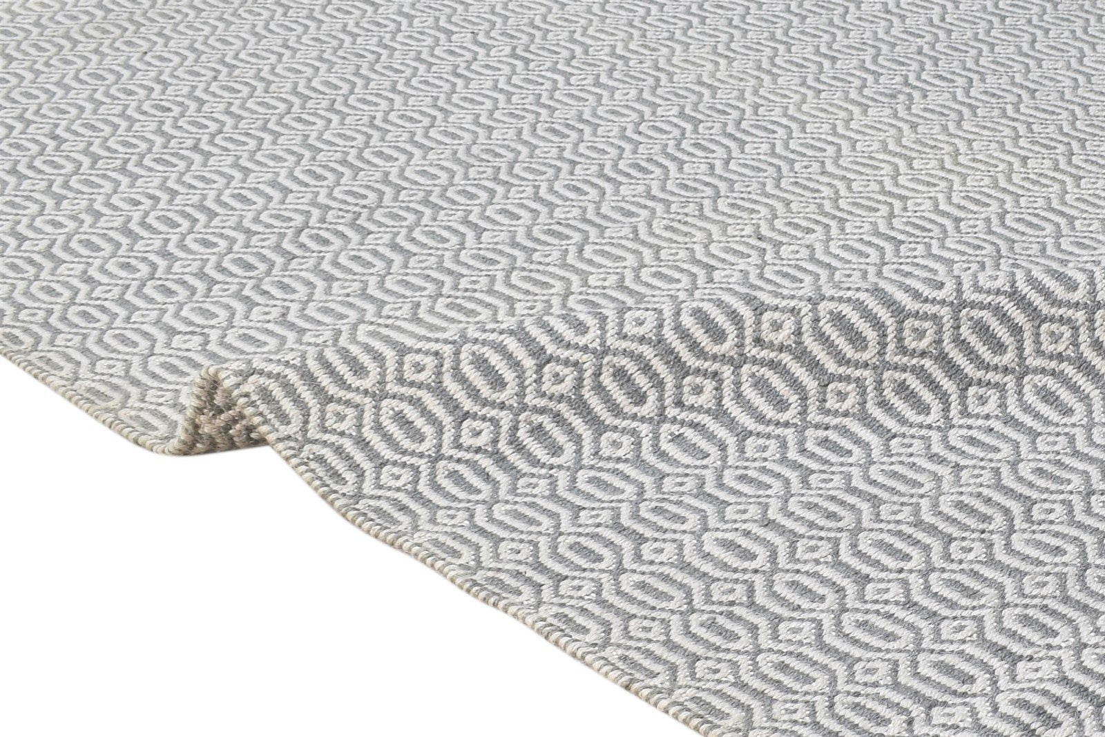 Dhurrie Grey Wool Rug 8' X 10' Modern Scandinavian Solid Large Carpet 7865189204117
