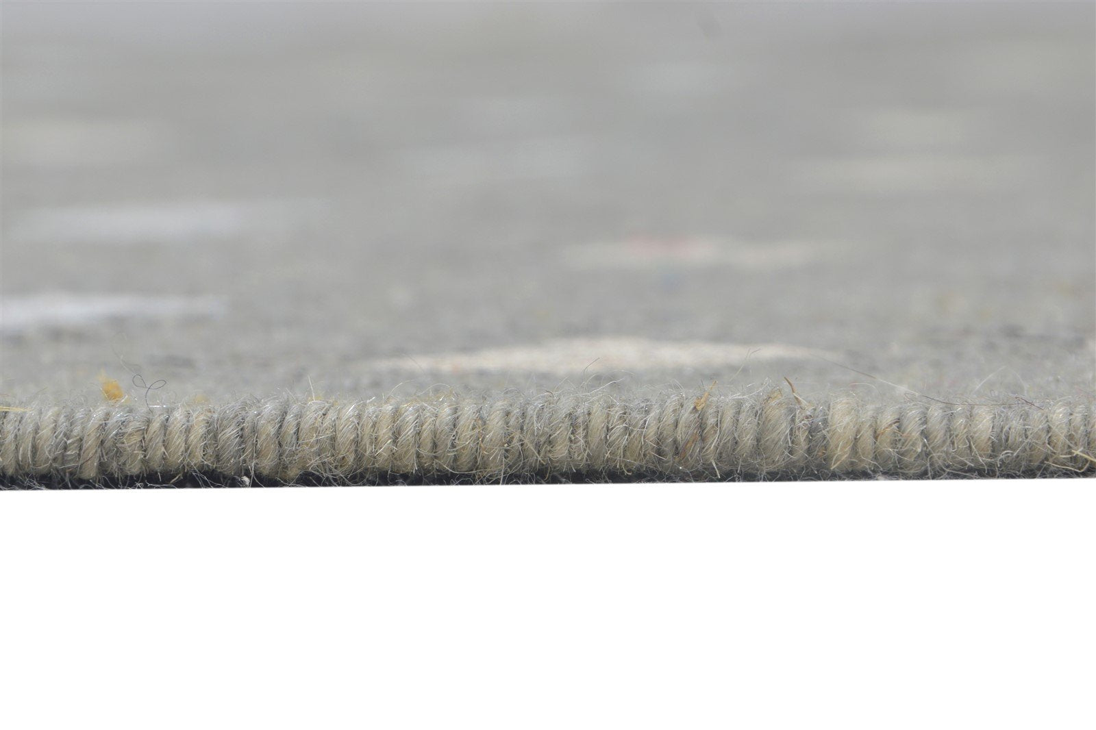 Dhurrie Grey Wool / Silk Rug 4X6 Modern Scandinavian Diamond Room Size Carpet 7864673337493