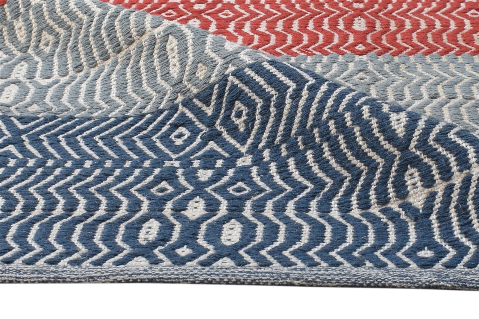 Dhurrie Multi Color Wool Rug 3' X 5' Modern Moroccan Trellis Small Carpet 7864669470869