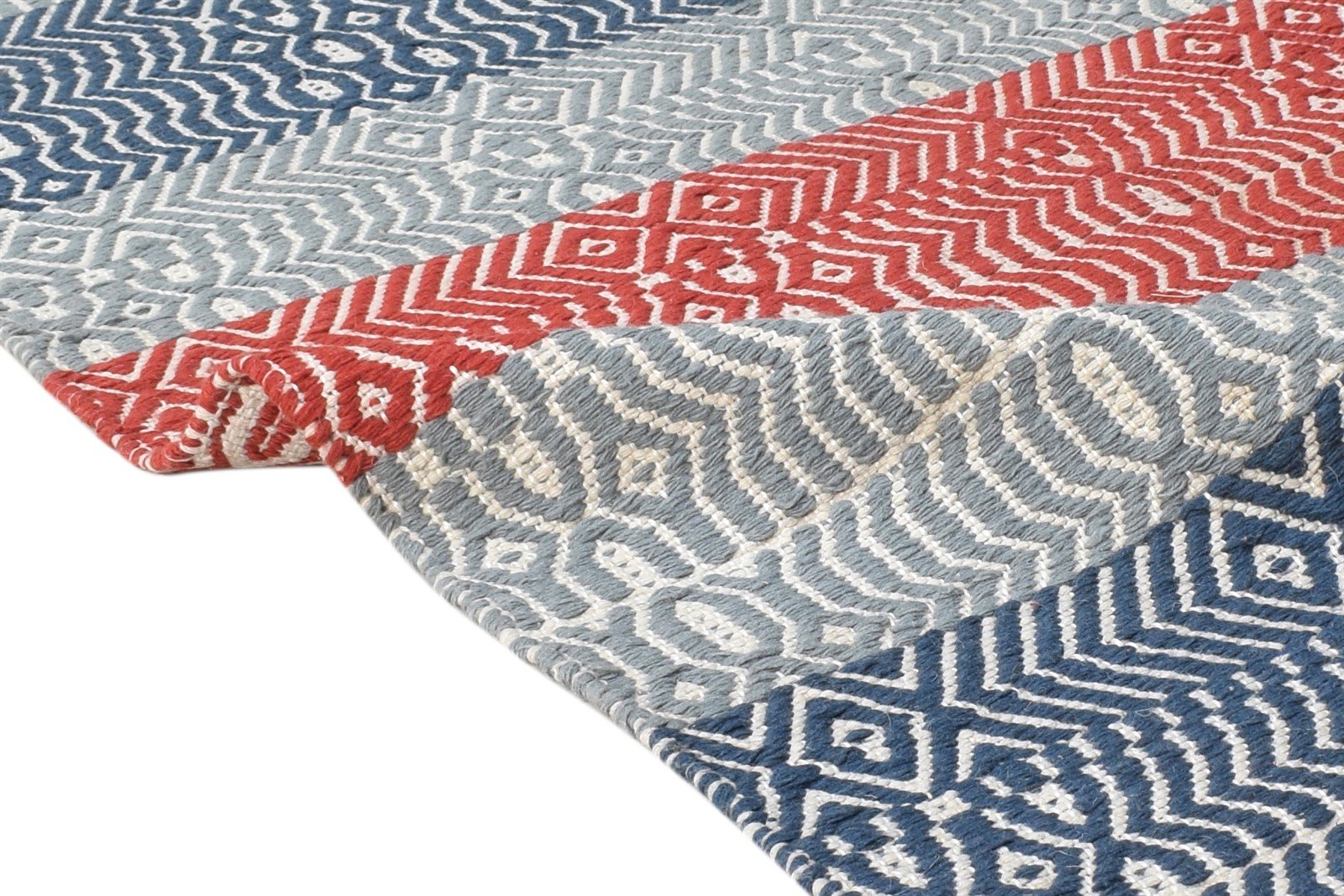 Dhurrie Multi Color Wool Rug 3' X 5' Modern Moroccan Trellis Small Carpet 7864669470869