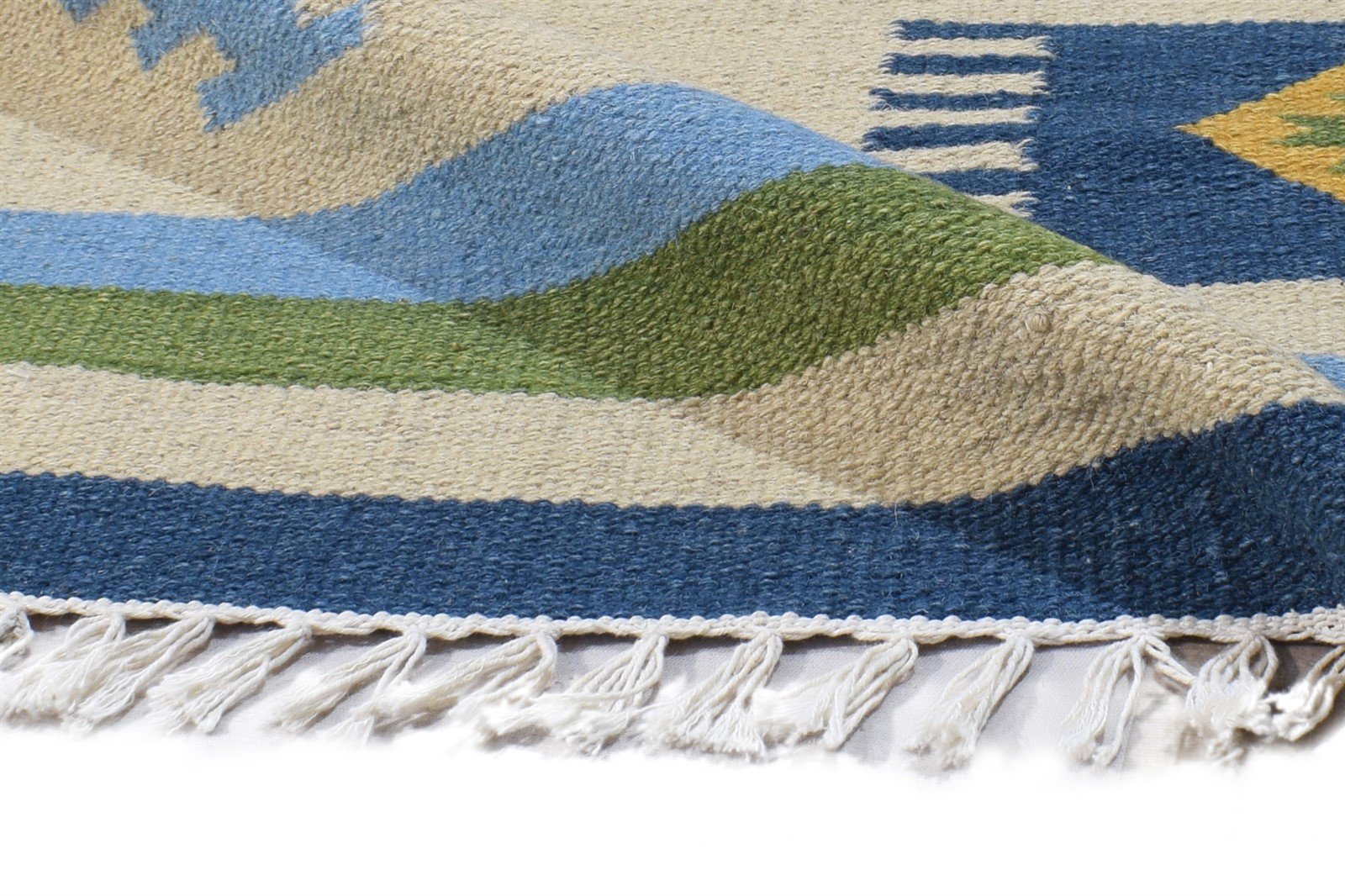 Dhurrie Multi Color Wool Rug 4X6 Southwestern American Tribal Room Size Carpet 7865001869461