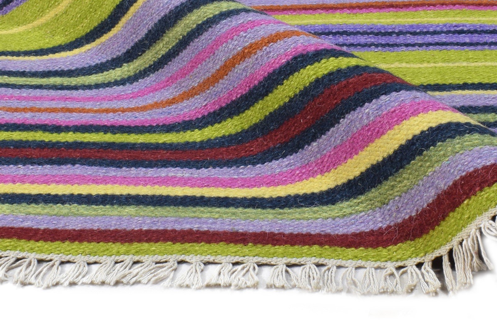 Dhurrie Multi Color Wool Rug 4X6 Southwestern American Tribal Room Size Carpet 7865001345173