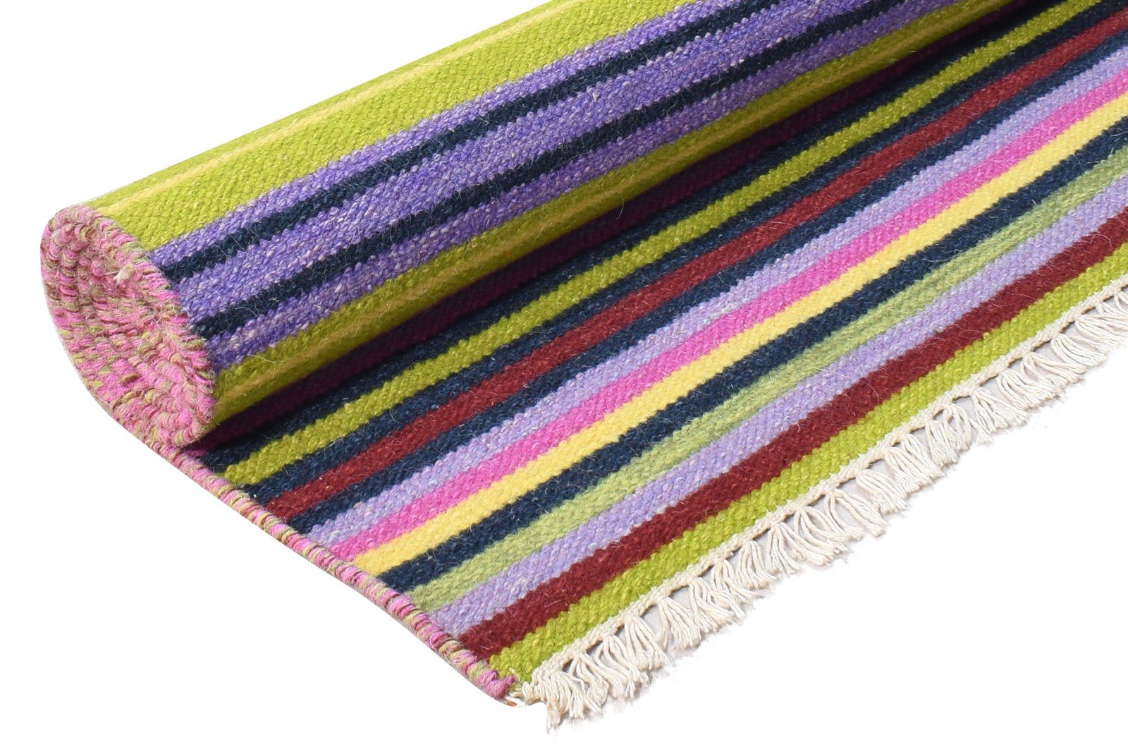 Dhurrie Multi Color Wool Rug 4X6 Southwestern American Tribal Room Size Carpet 7865001345173