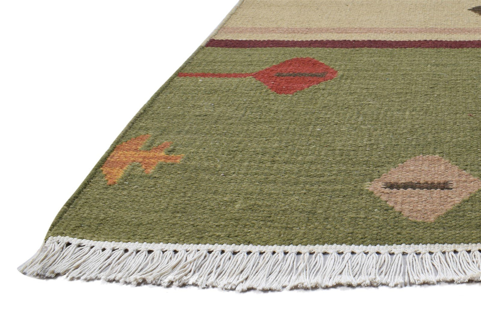 Dhurrie Multi Color Wool Rug 5X8 Southwestern American Tribal Room Size Carpet 7865051447445