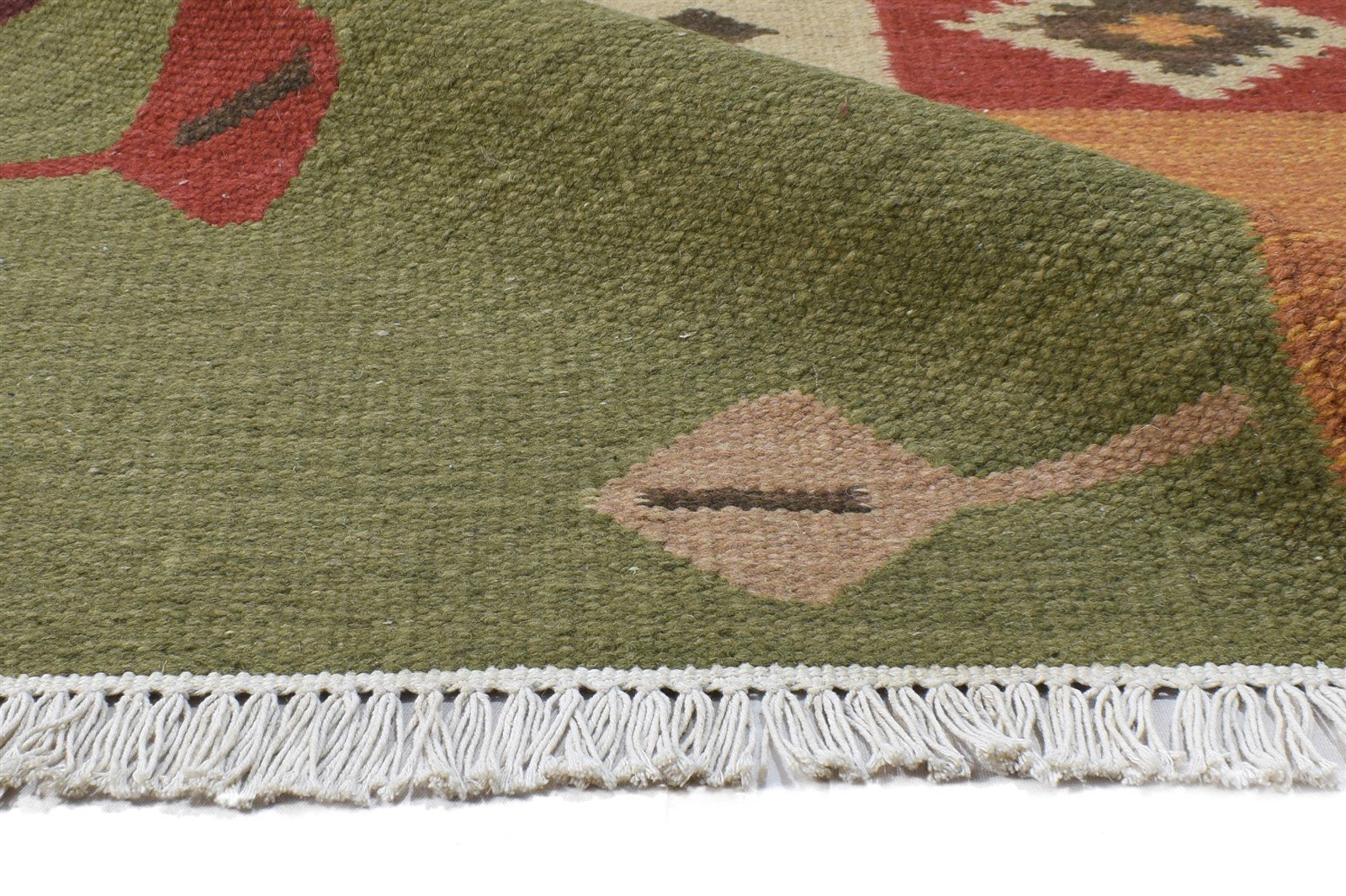 Dhurrie Multi Color Wool Rug 5X8 Southwestern American Tribal Room Size Carpet 7865051447445