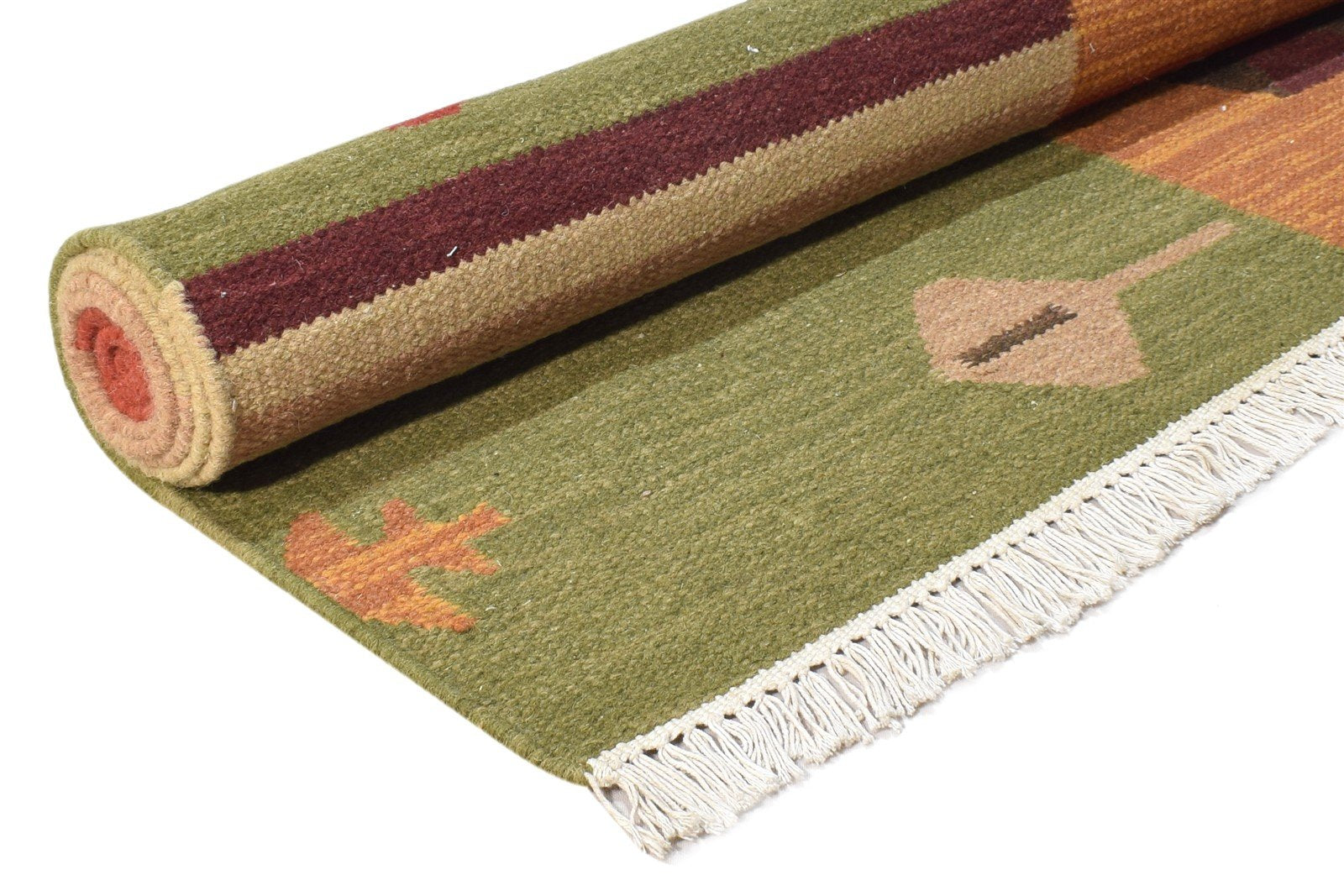 Dhurrie Multi Color Wool Rug 5X8 Southwestern American Tribal Room Size Carpet 7865051447445