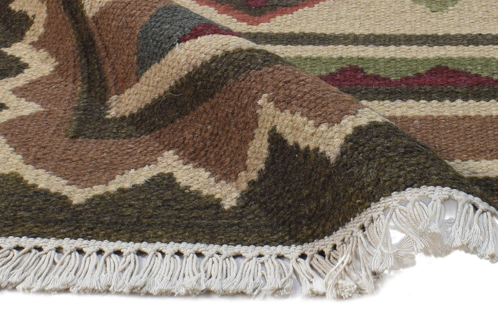 Dhurrie Multi Wool Rug 3' X 5' Persian Southwestern Oriental Room Size Carpet 7864986697877