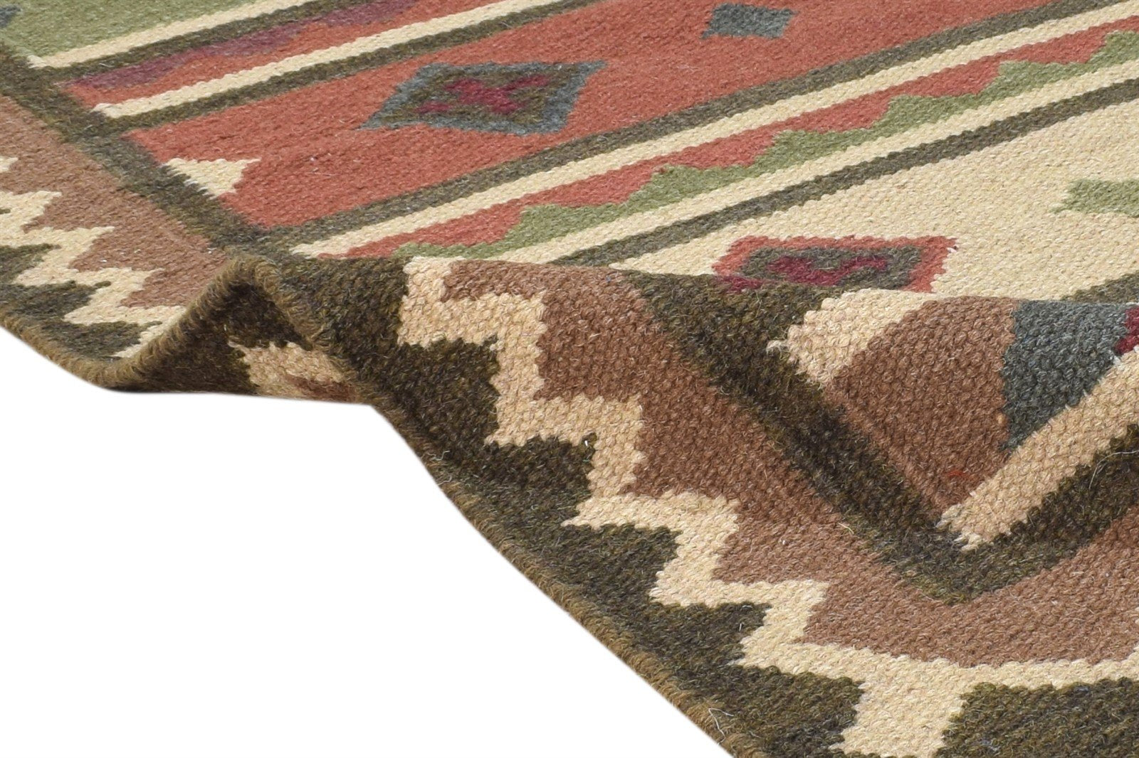 Dhurrie Multi Wool Rug 3' X 5' Persian Southwestern Oriental Room Size Carpet 7864986697877