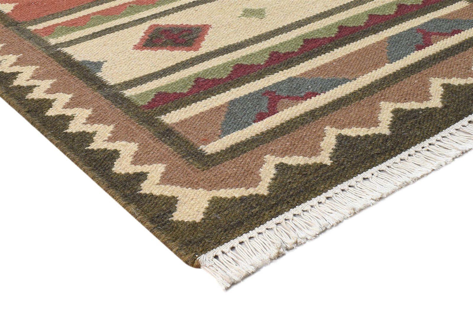 Dhurrie Multi Wool Rug 3' X 5' Persian Southwestern Oriental Room Size Carpet 7864986697877