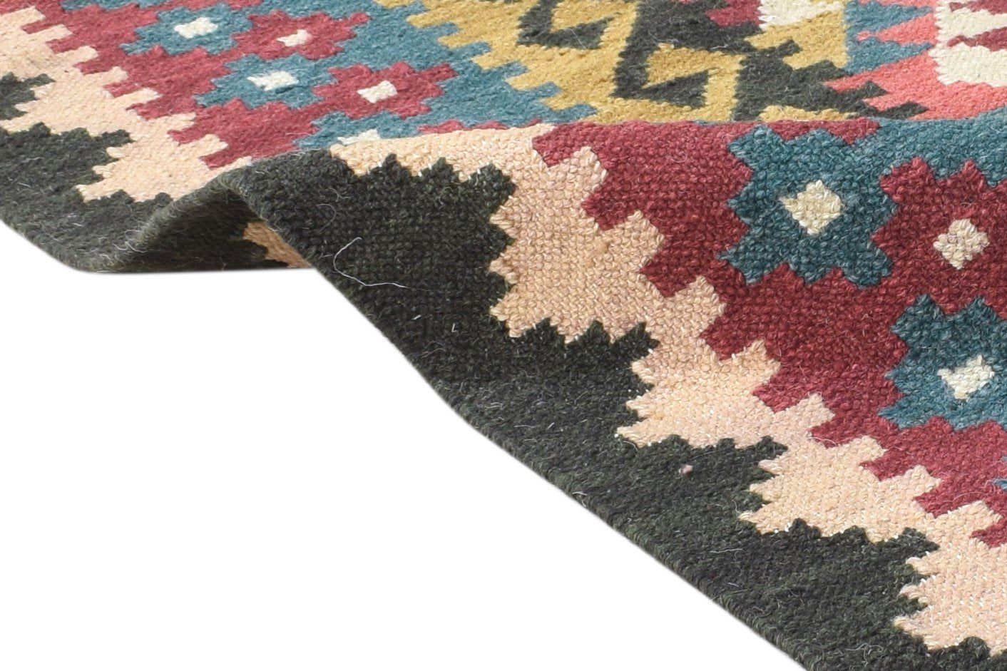 Dhurrie Multi Wool Rug 4' X 6' Persian Oriental Southwestern Room Size Carpet 7864993644693