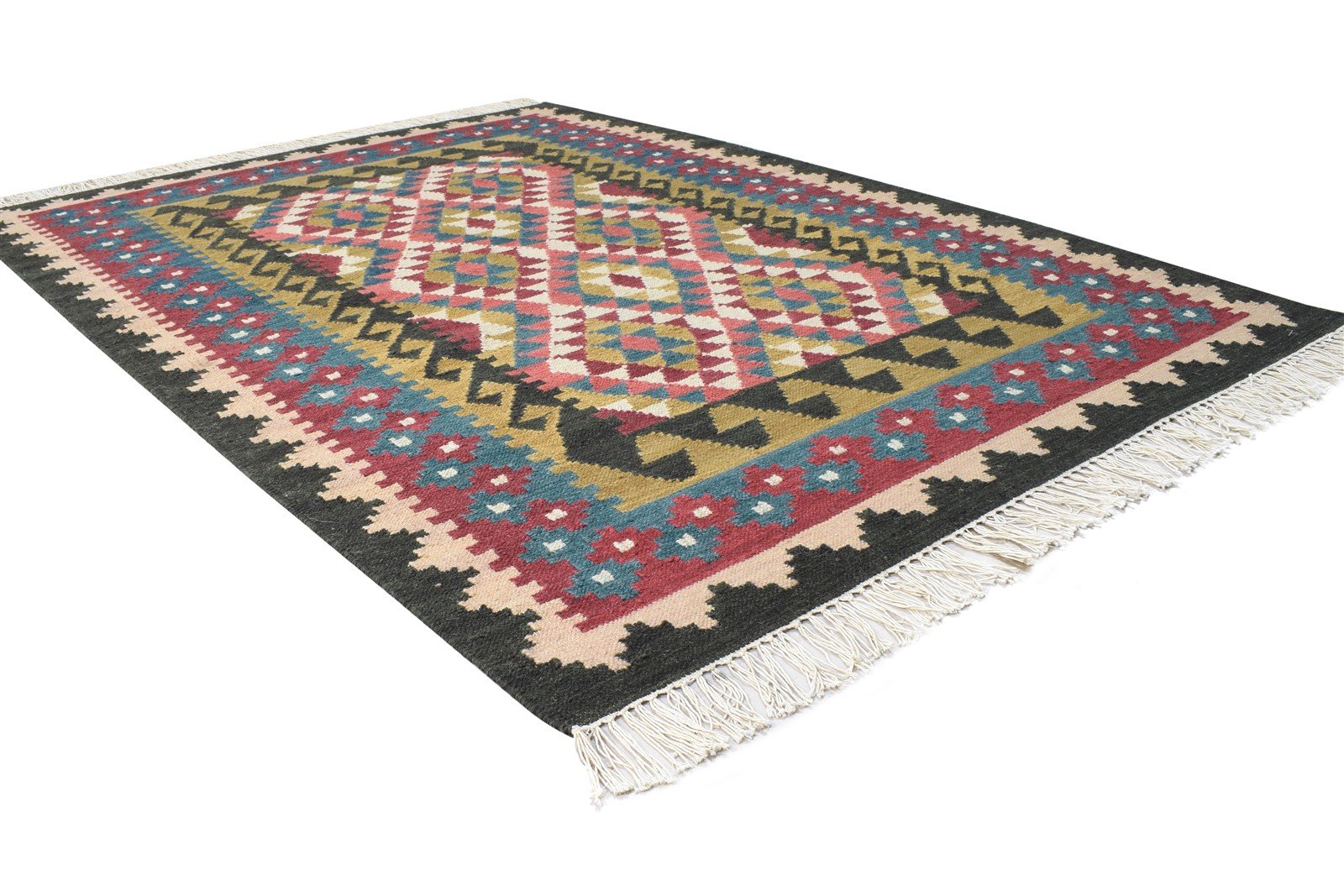 Dhurrie Multi Wool Rug 4' X 6' Persian Oriental Southwestern Room Size Carpet 7864993644693