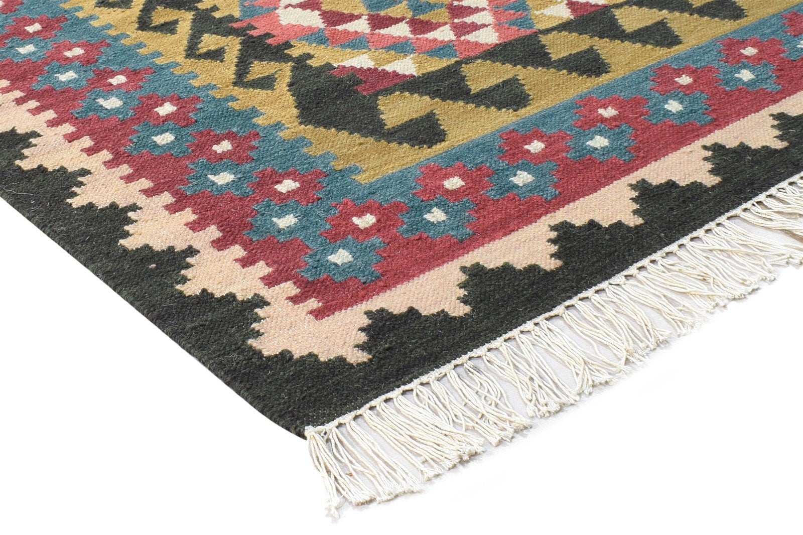 Dhurrie Multi Wool Rug 4' X 6' Persian Oriental Southwestern Room Size Carpet 7864993644693