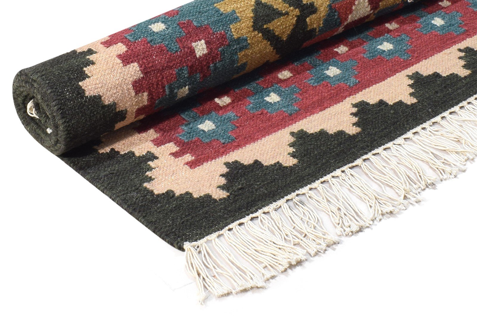 Dhurrie Multi Wool Rug 4' X 6' Persian Oriental Southwestern Room Size Carpet 7864993644693