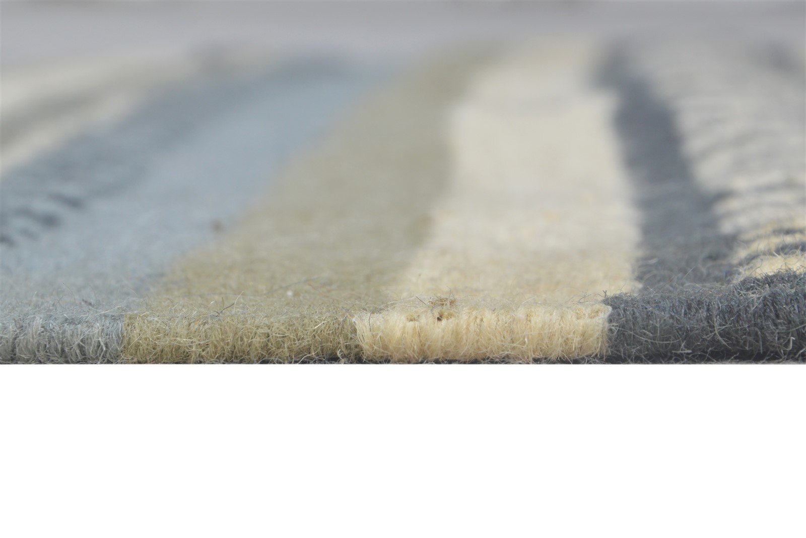 Dhurrie Off-White Wool Rug 3' X 5' Modern Scandinavian Abstract Small Carpet 7865196806293