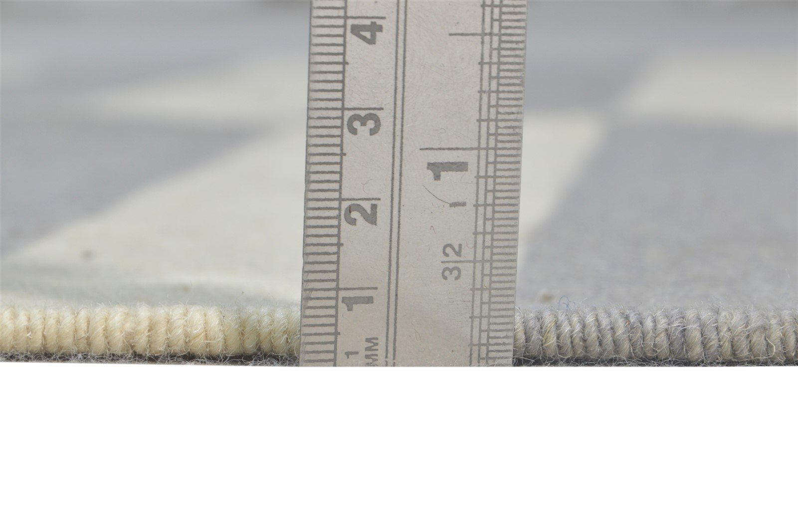 Dhurrie Off-White Wool Rug 3' X 5' Modern Scandinavian Nordic Room Size Carpet 7865197396117