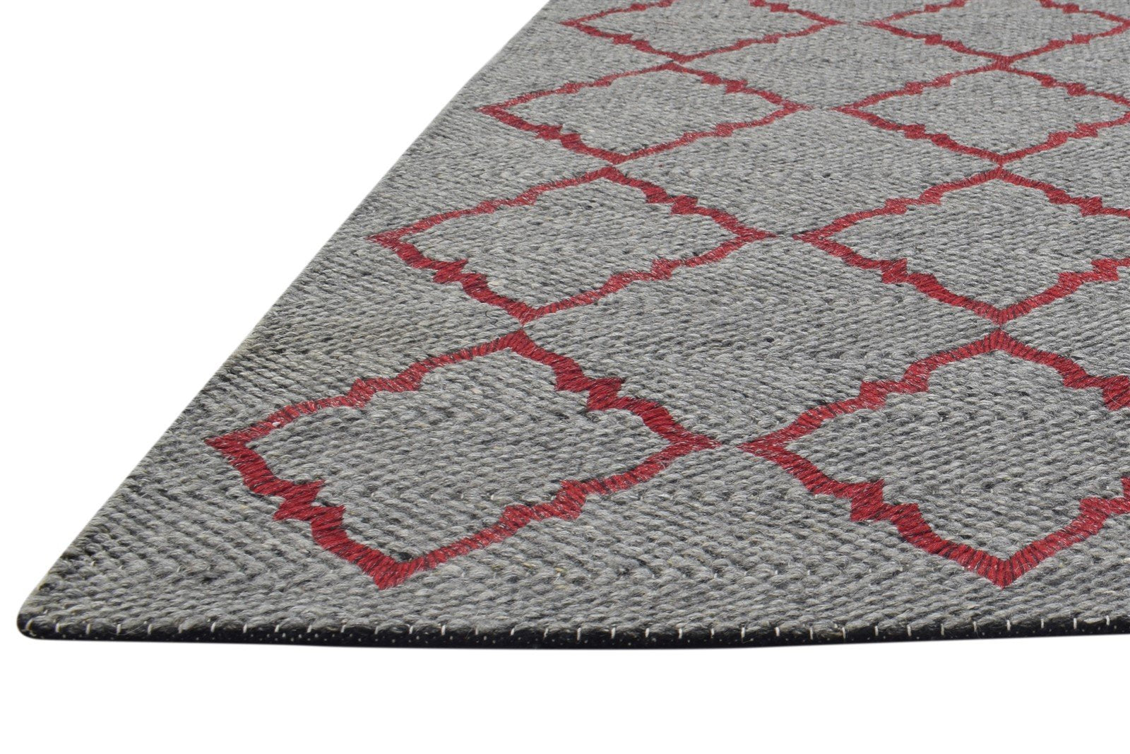 Dhurrie Pink Wool Rug 5' X 7' Modern Moroccan Trellis Room Size Carpet 7864482332821