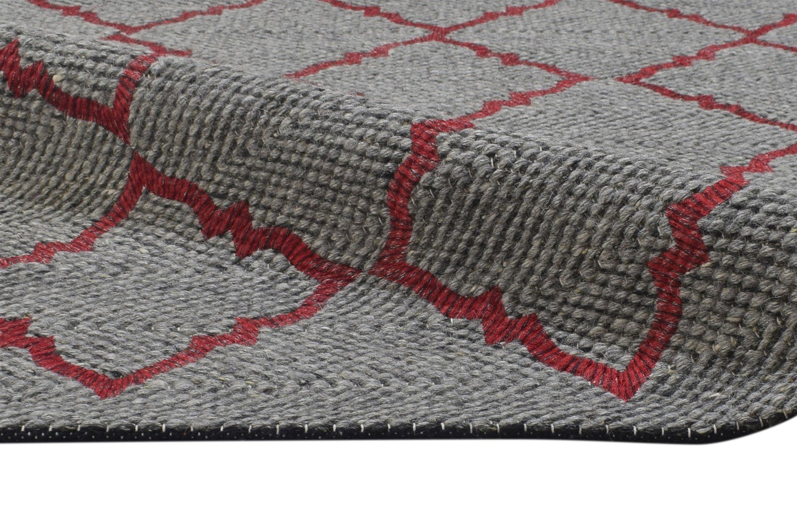 Dhurrie Pink Wool Rug 5' X 7' Modern Moroccan Trellis Room Size Carpet 7864482332821