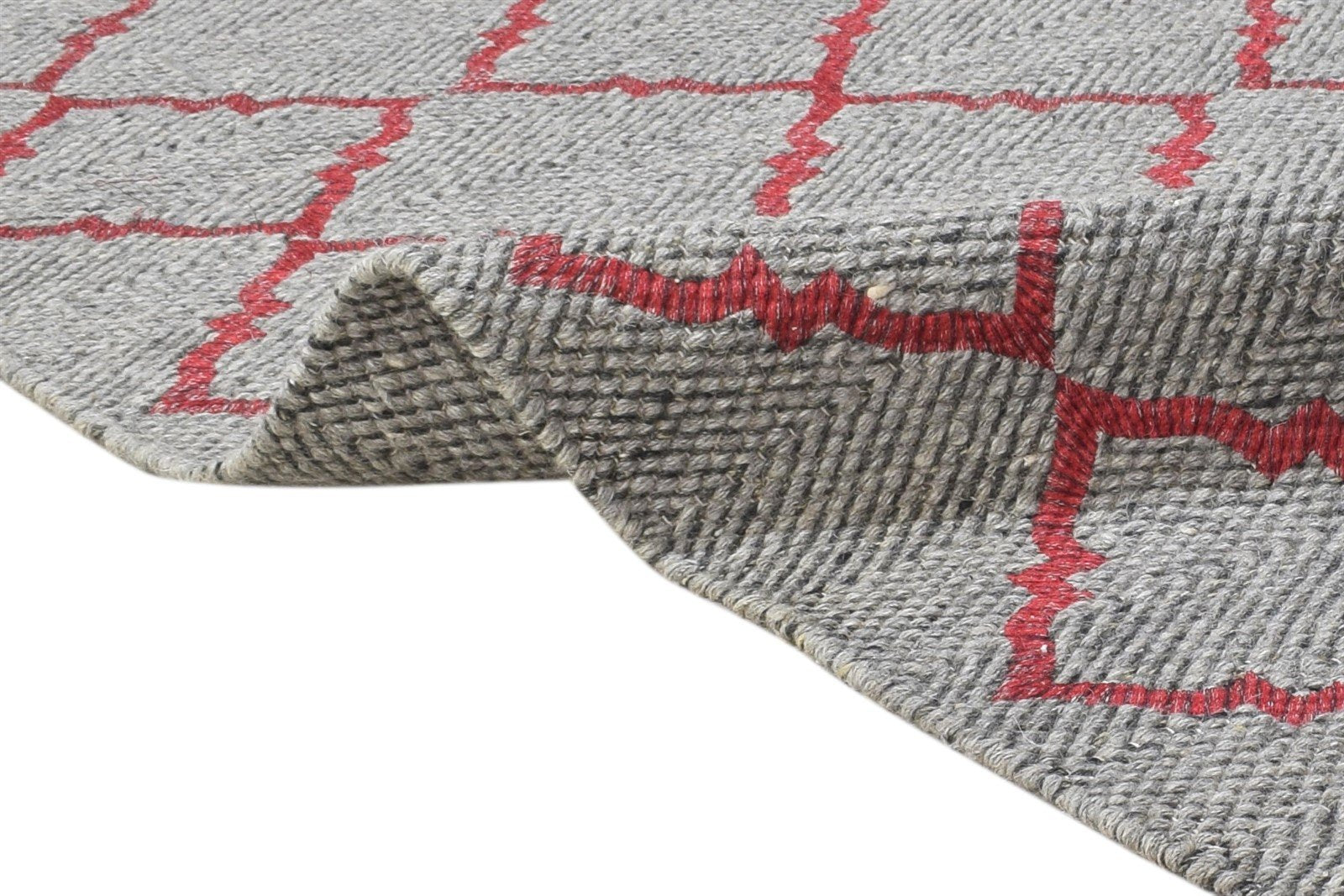 Dhurrie Pink Wool Rug 5' X 7' Modern Moroccan Trellis Room Size Carpet 7864482332821