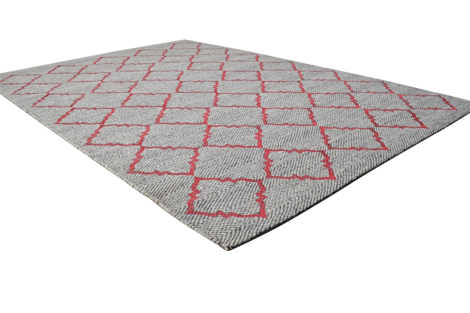 Dhurrie Pink Wool Rug 5' X 7' Modern Moroccan Trellis Room Size Carpet 7864482332821