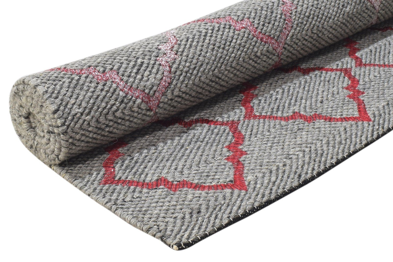 Dhurrie Pink Wool Rug 5' X 7' Modern Moroccan Trellis Room Size Carpet 7864482332821
