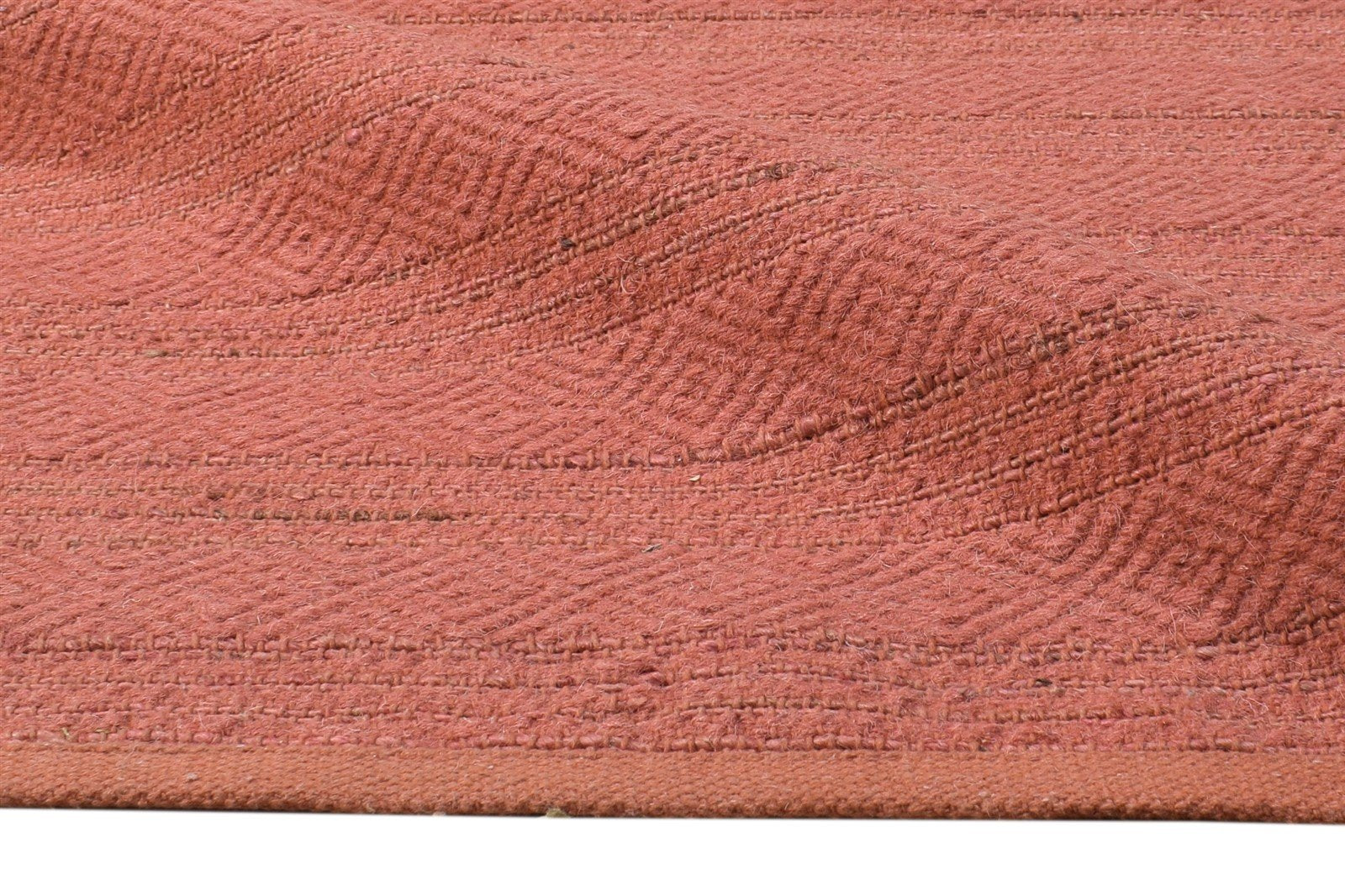Dhurrie Pink Wool Rug 5' X 8' Modern Scandinavian Solid Room Size Carpet 7865164726421