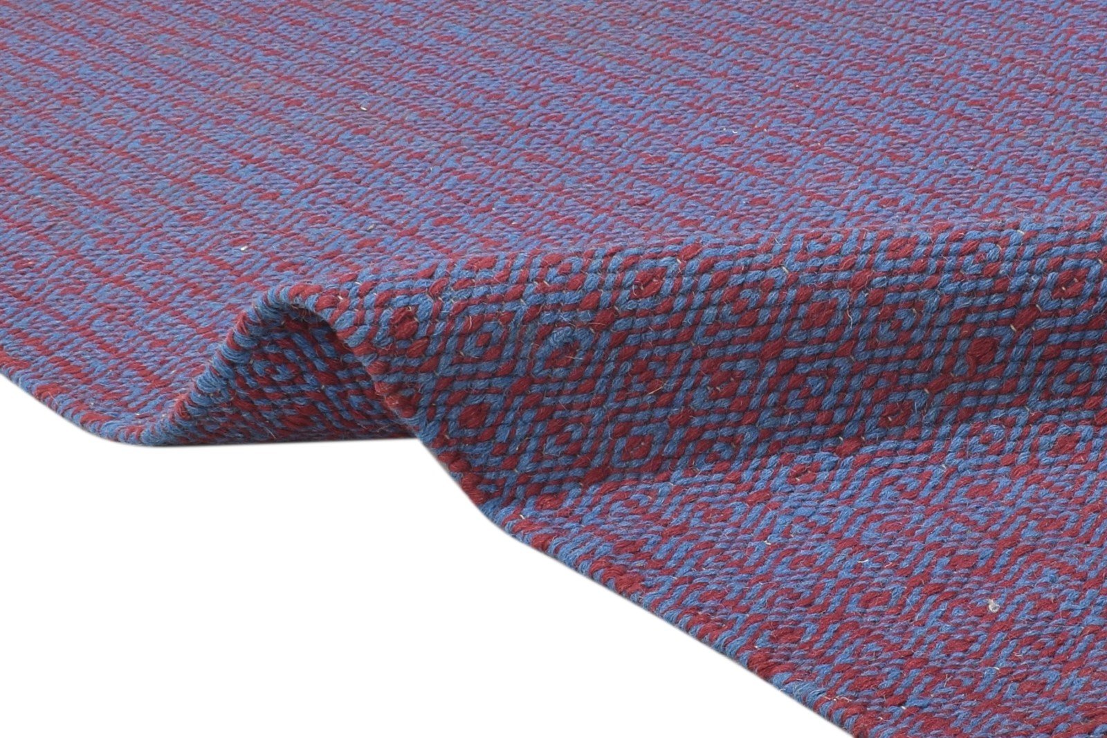 Karola Dhurrie Purple Wool Rug 5' X 8' Modern Bohemian Trellis 7864486232213