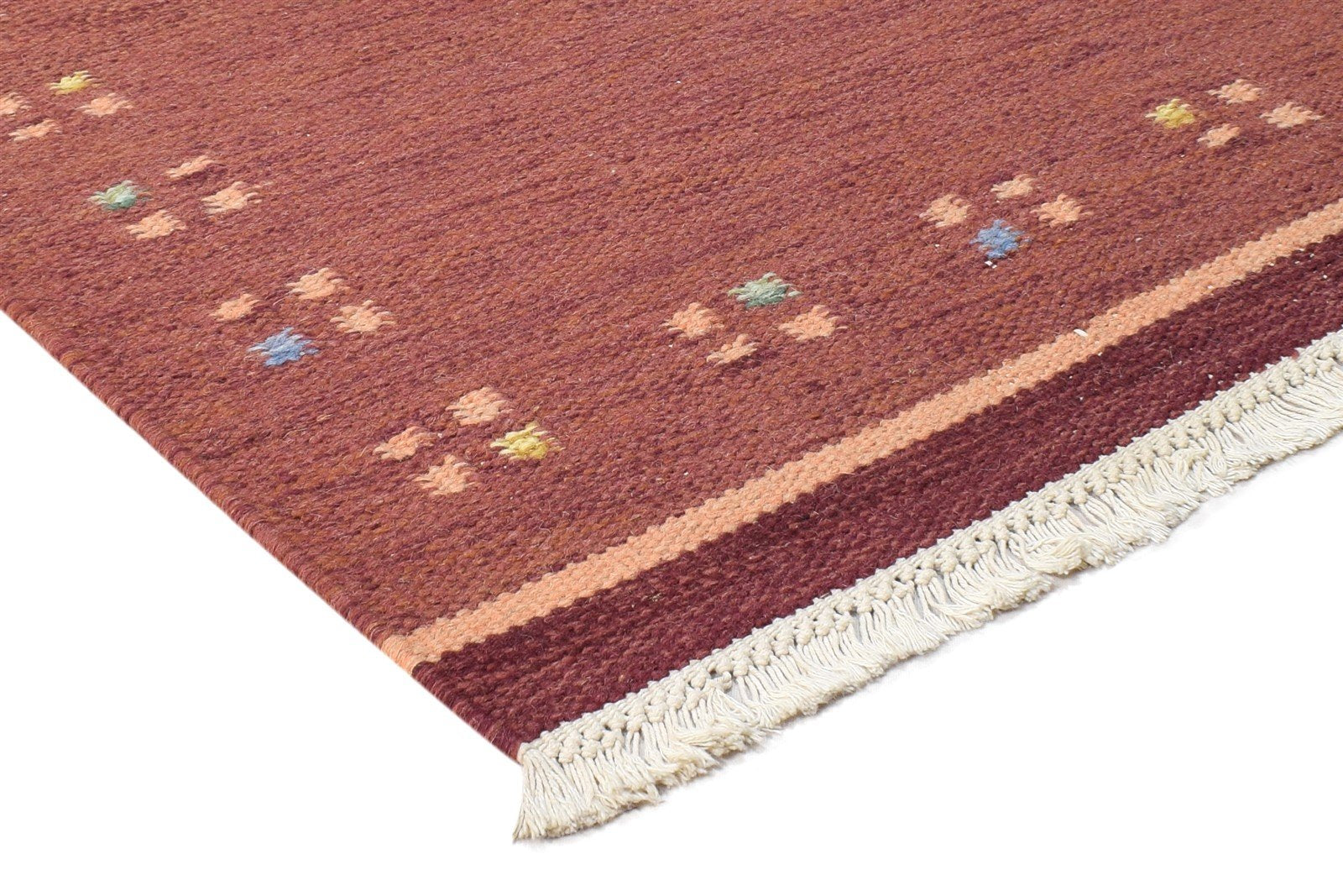 Dhurrie Red Wool Rug 3' X 5' Persian Gabbeh Oriental Small Carpet 7864983290005