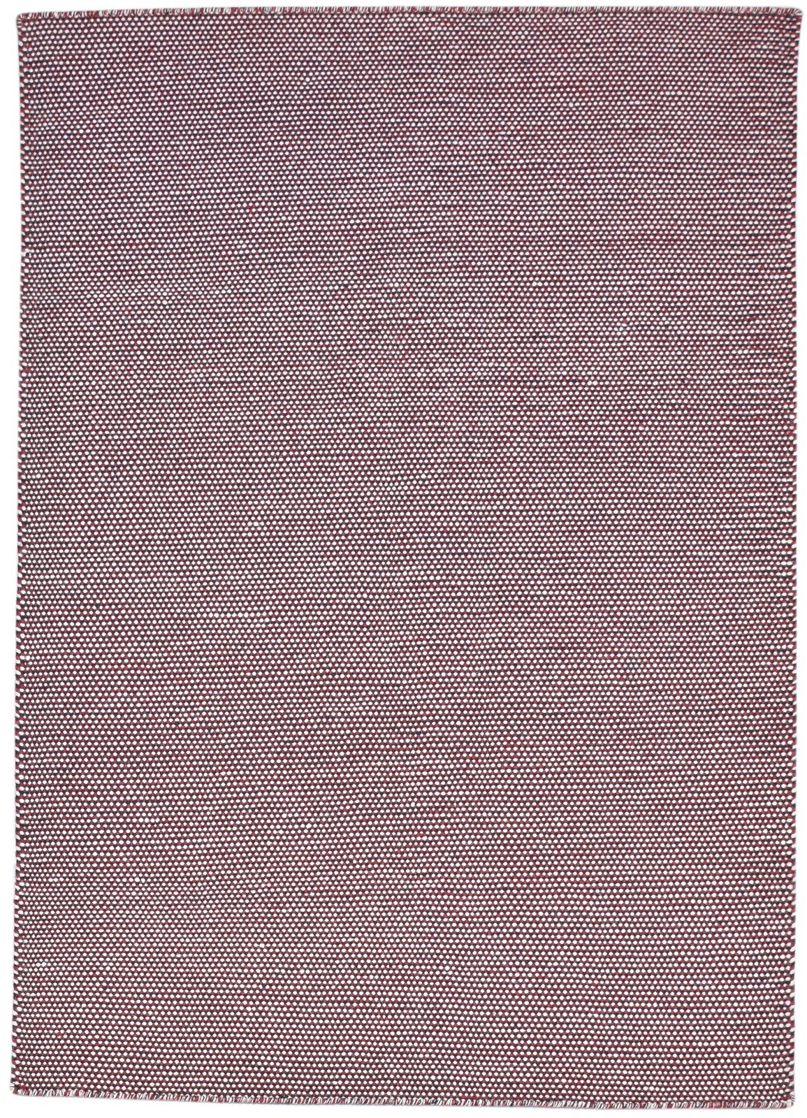 Dhurrie Red Wool Rug 5' X 6' Modern Scandinavian Solid Room Size Carpet 7864150524053