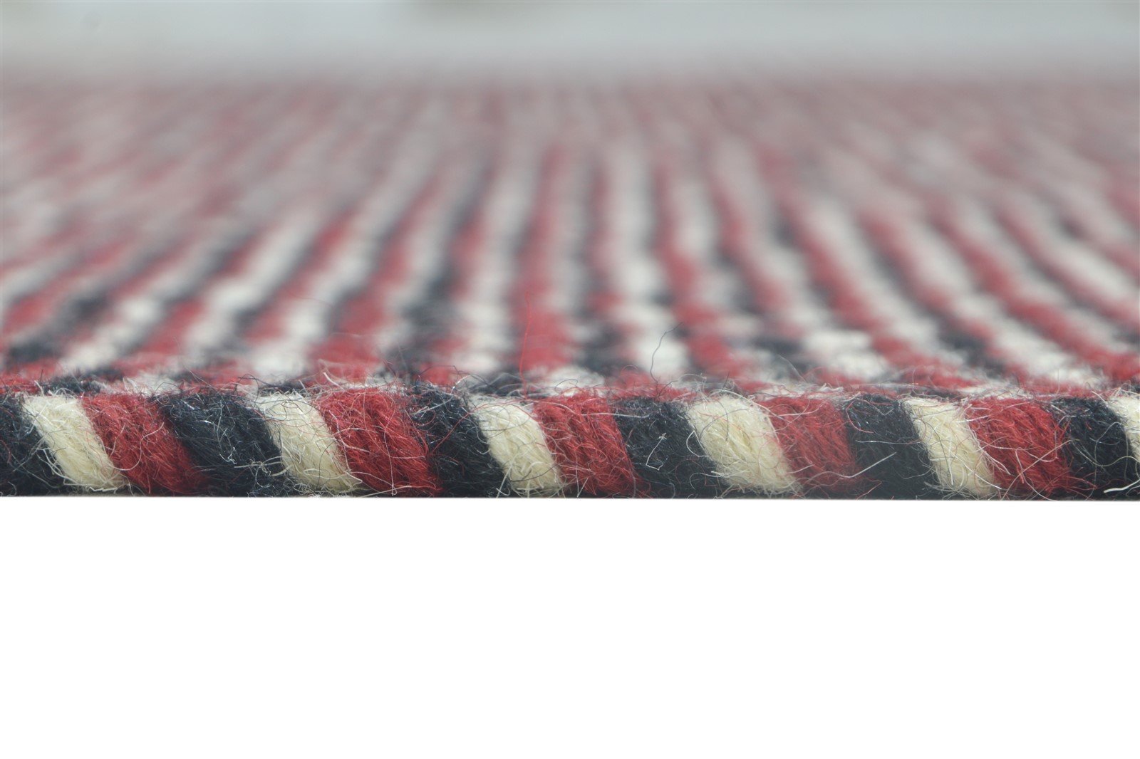 Dhurrie Red Wool Rug 5' X 6' Modern Scandinavian Solid Room Size Carpet 7864150524053