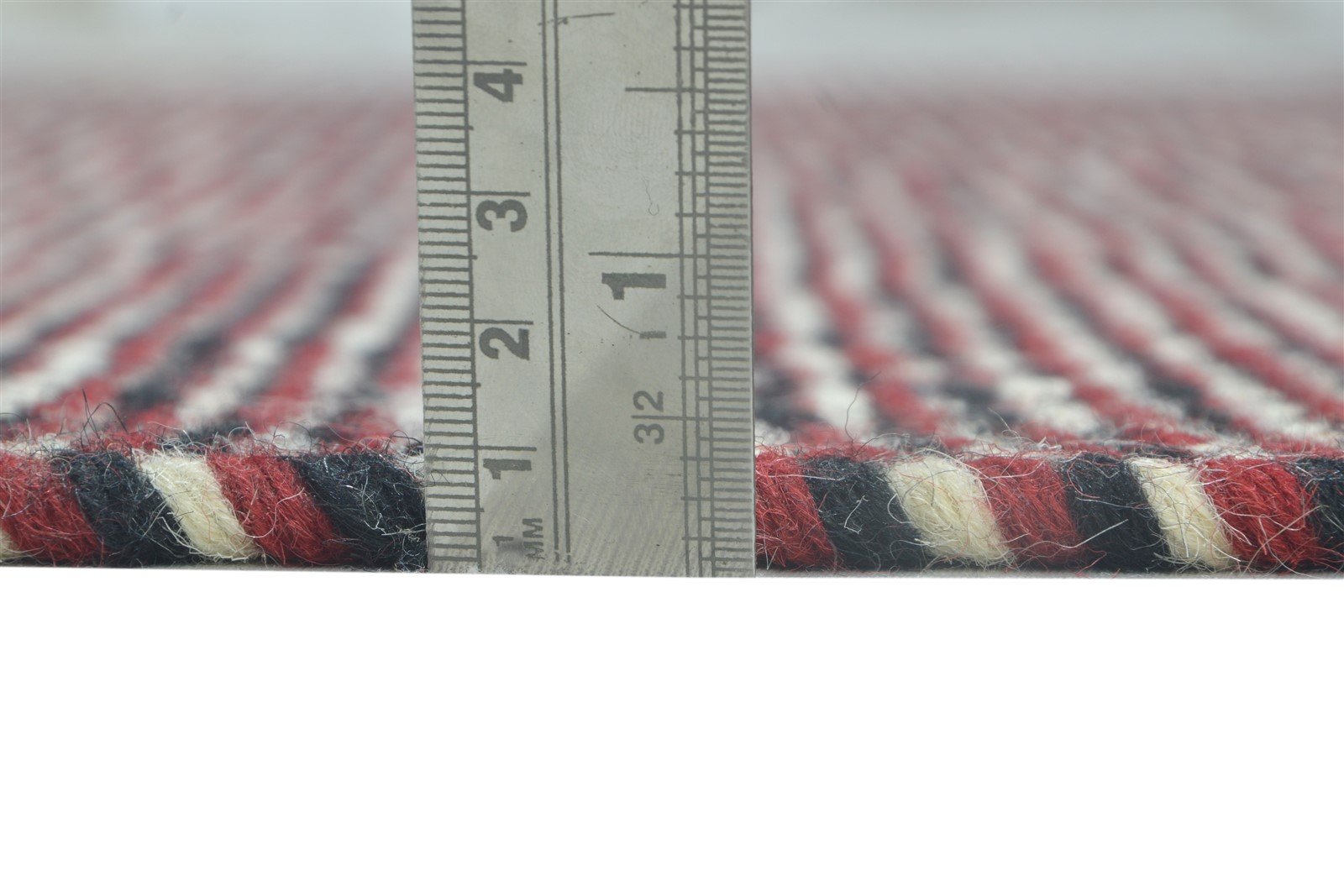 Dhurrie Red Wool Rug 5' X 6' Modern Scandinavian Solid Room Size Carpet 7864150524053